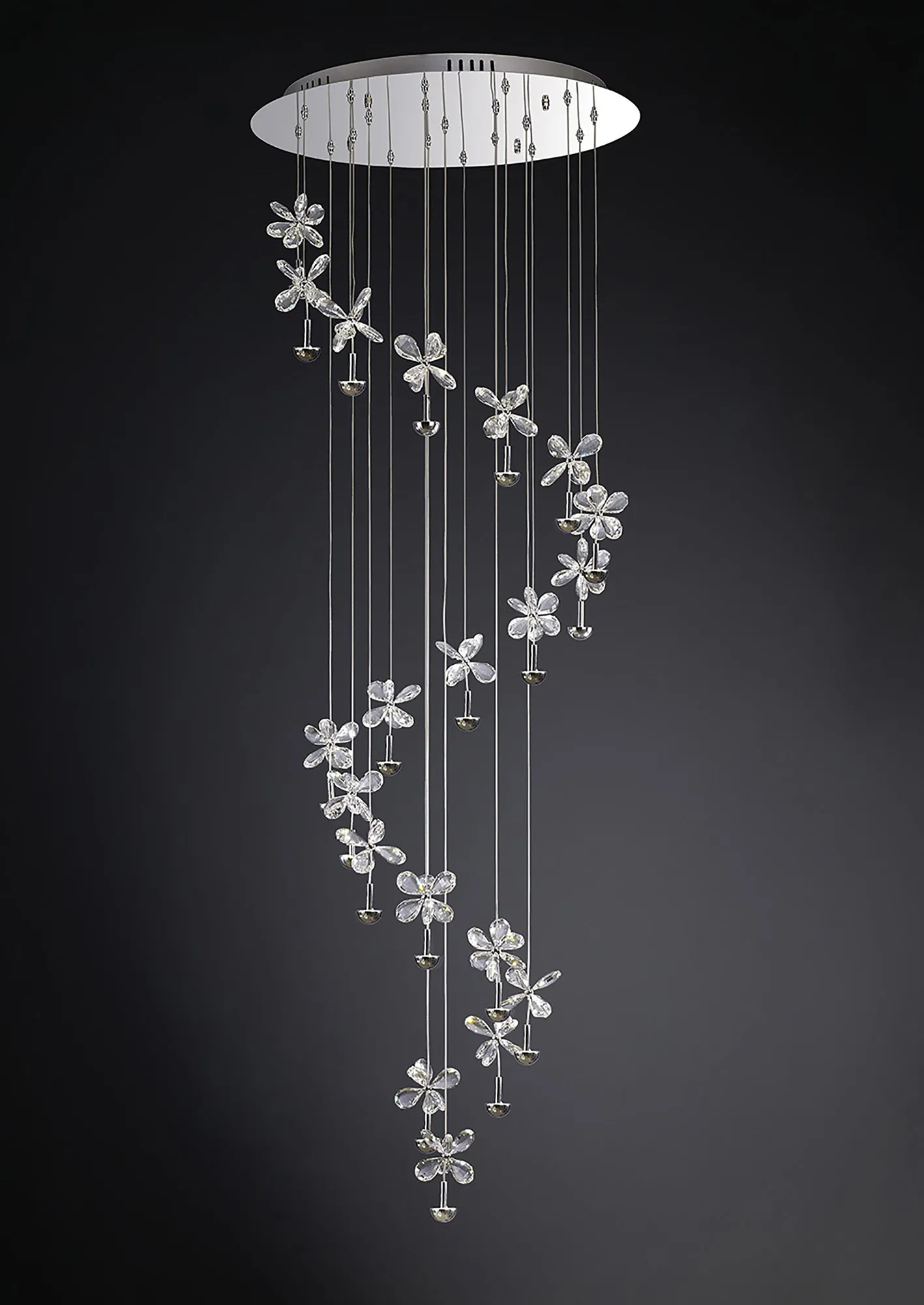 IL31144  Aviva Crystal 40W LED Pendant Polished Chrome